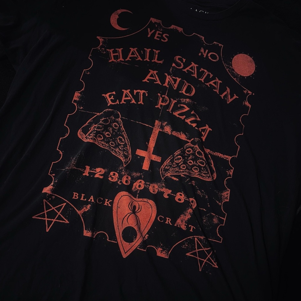 Black Craft Cult T-Shirt " Hell Satan And Eat Pizza " 3XL